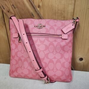 Coach Rowan File Crossbody C1554 Gold/Sig Pink Lemonade EUC